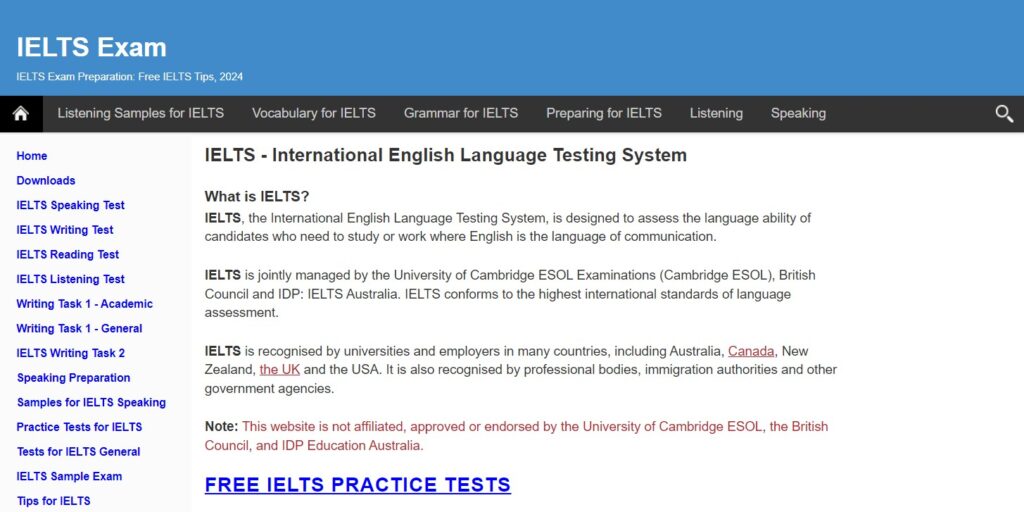 IELTS Exam - Trang web học IELTS free