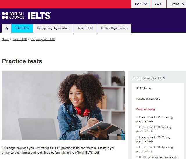 Website IELTS Online test online  - British Council