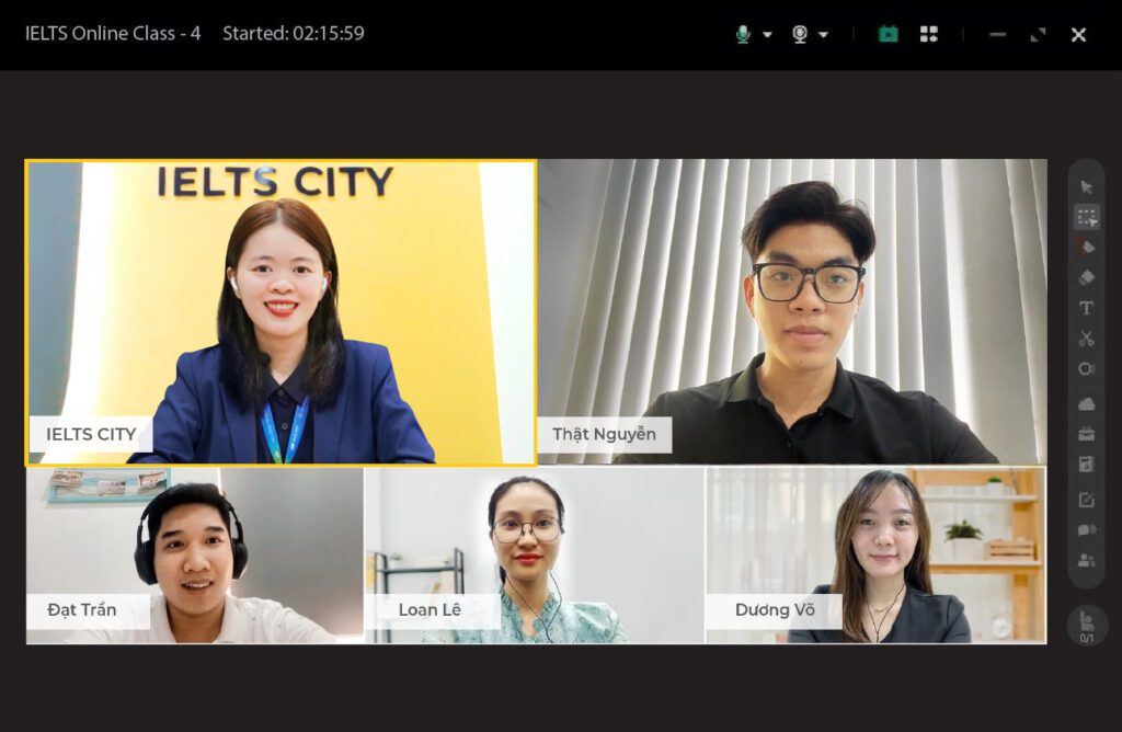 Lớp học luyện thi IELTS Online tại IELTS CITY