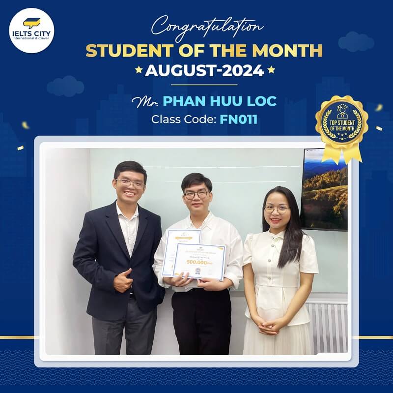 IELTS CITY Student of the month - August 2024