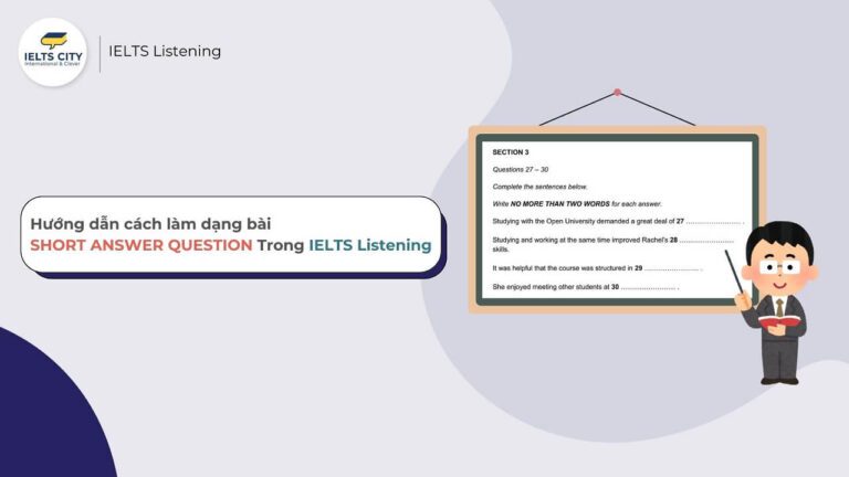 Short answer question ielts listening