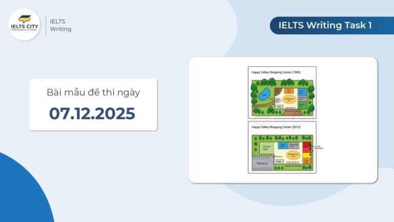 Bài mẫu đề thi IELTS Writing Task 1 ngày 07.12.2025