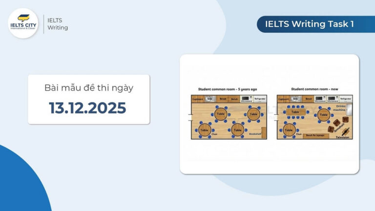 Bài mẫu đề thi IELTS Writing Task 1 ngày 13.12.2025