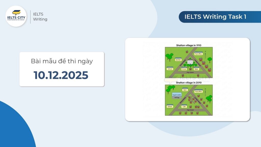 Bài mẫu đề thi IELTS Writing Task 1 ngày 10.12.2025