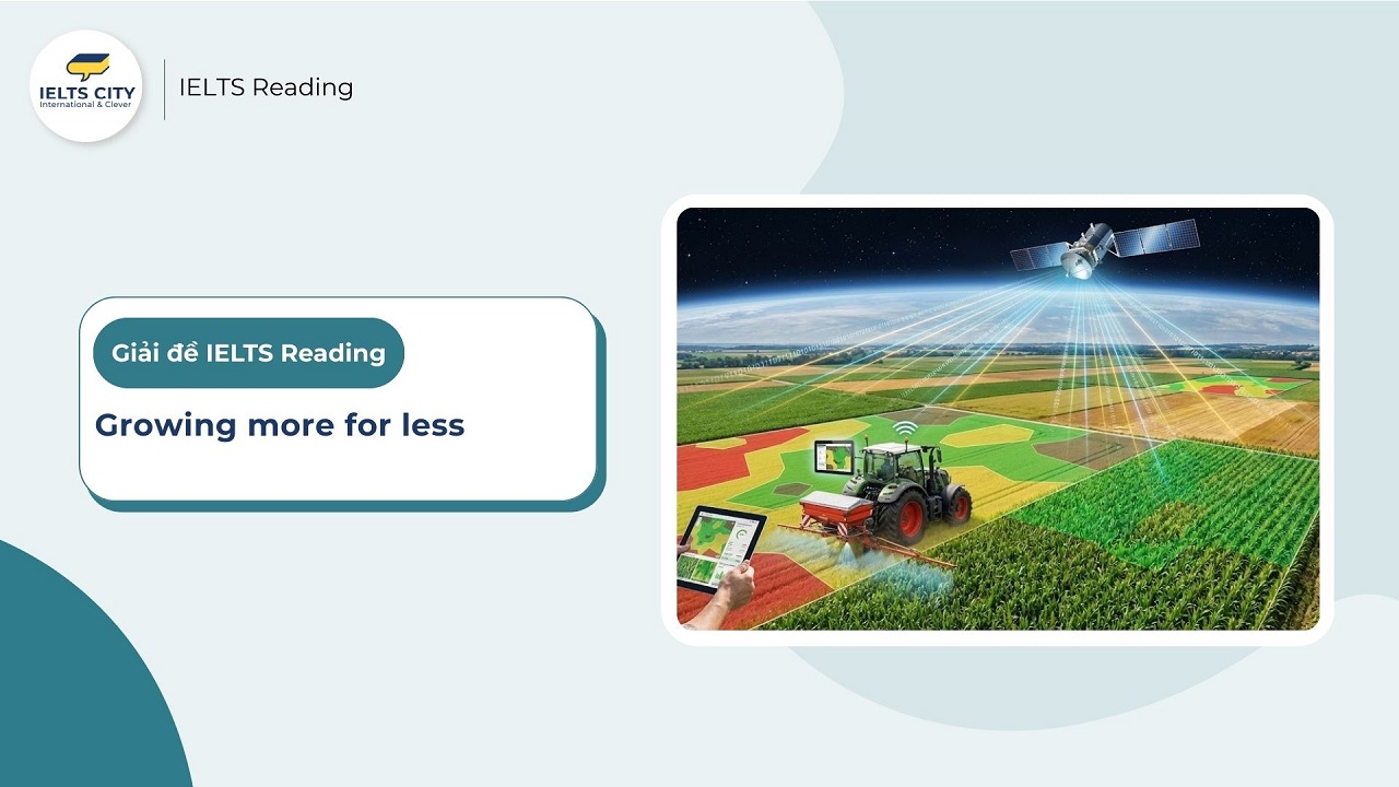 [Đáp án IELTS Reading] Growing more for less (Giải thích chi tiết)