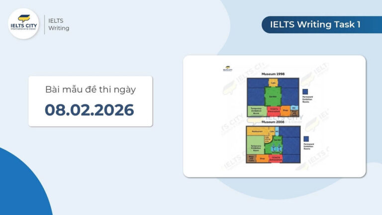 Bài mẫu đề thi IELTS Writing Task 1 ngày 08.02.2026